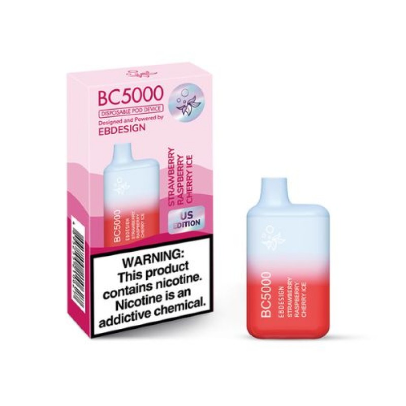 E.B. Design BC5000 - Disposable Vape Device - Strawberry Raspberry Cherry Ice